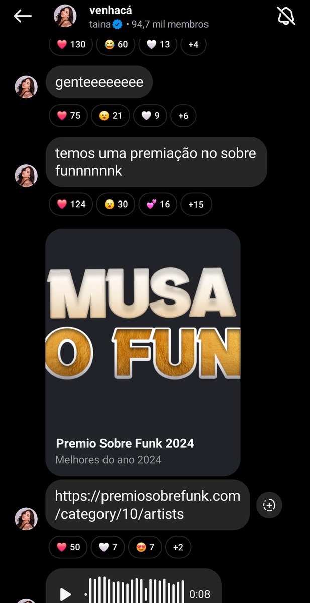 AcessoTaina's tweet photo. ATENÇÃO FANDOM 🚨

Tainá está concorrendo ao Prêmio sobre funk na categoria "Musa do funk", e estamos contando com apoio de todos vocês pra ela trazer esse prêmio mais um ano pra casa, então já corre pra o site e vota na mami! ⏰️

🔗 | https://t.co/QSUZ2Uyyvw https://t.co/ZMmkrGgMeP