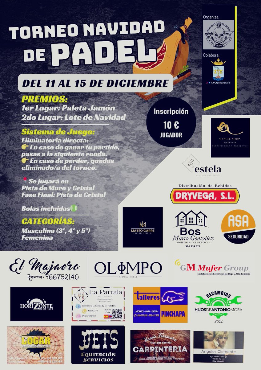 En BOS fincas apoyamos el deporte. 🏋🏻
Nos encontraréis en el torneo de navidad de pádel. Estáis invitad@s 😉
