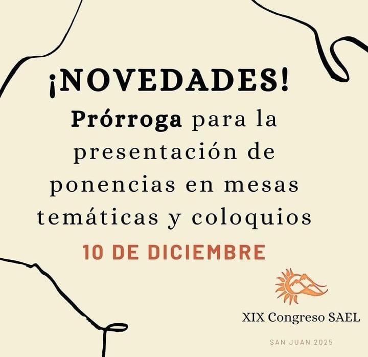 Se extendió el plazo para el envío de ponencias en mesas temáticas y coloquios.
Hay tiempo hasta el 10 de diciembre.
