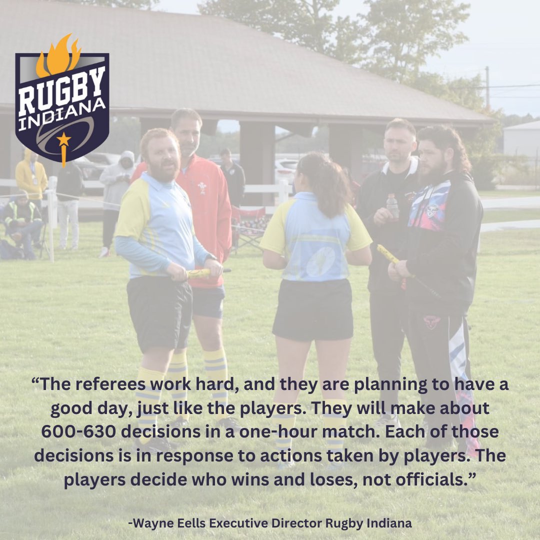 "The referees work hard, and they are planning to have a good day, just like the players. They will make about
600-630 decisions in a one-hour match. Each of those decisions is in response to actions taken by players. The players decide who wins and loses, not officials."