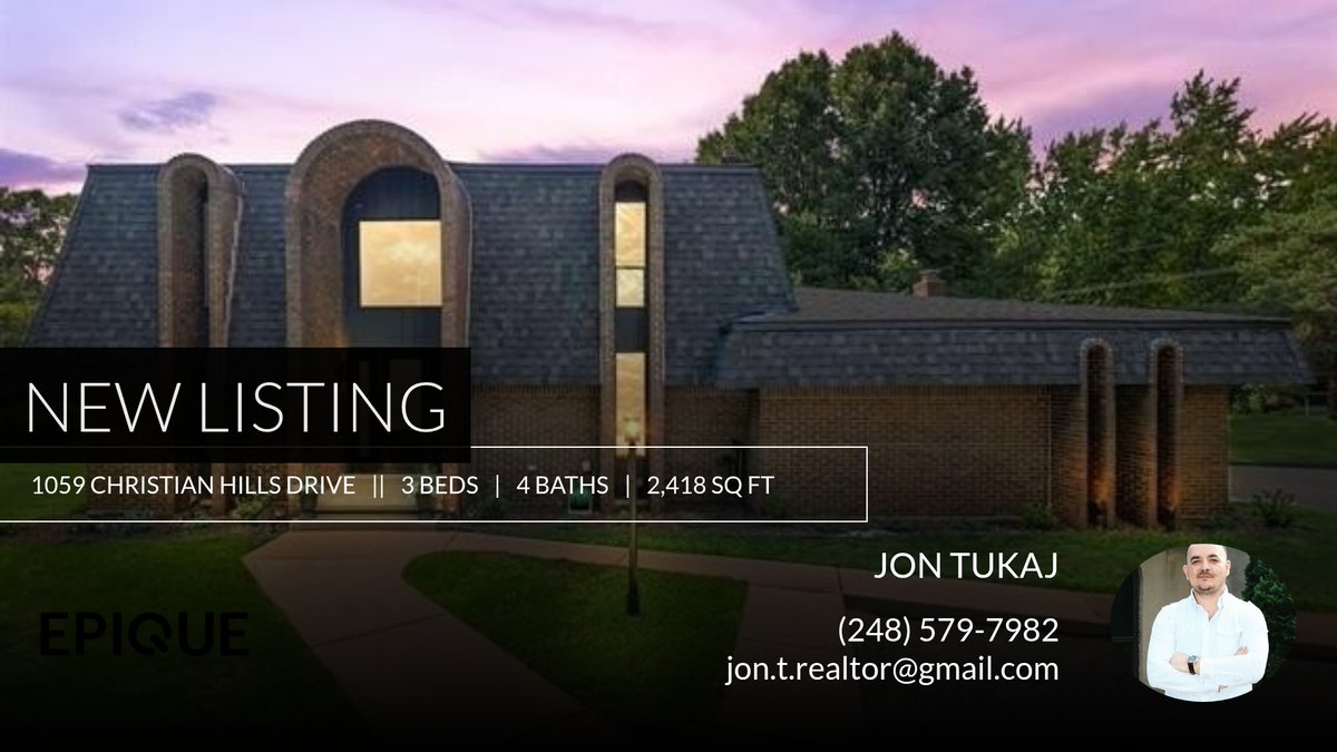 JonidTukaj's tweet photo. Check out this stunning, fully updated modern home nestled in the heart of the highly sought-after Christian Hills Neighborhood.

Jon Tukaj
Epique Realty
(248) 579-7982
jon.t.realtor@gmail.com
411 S Main Str,... https://t.co/G6uuEkigLH https://t.co/o4BeLuVntn