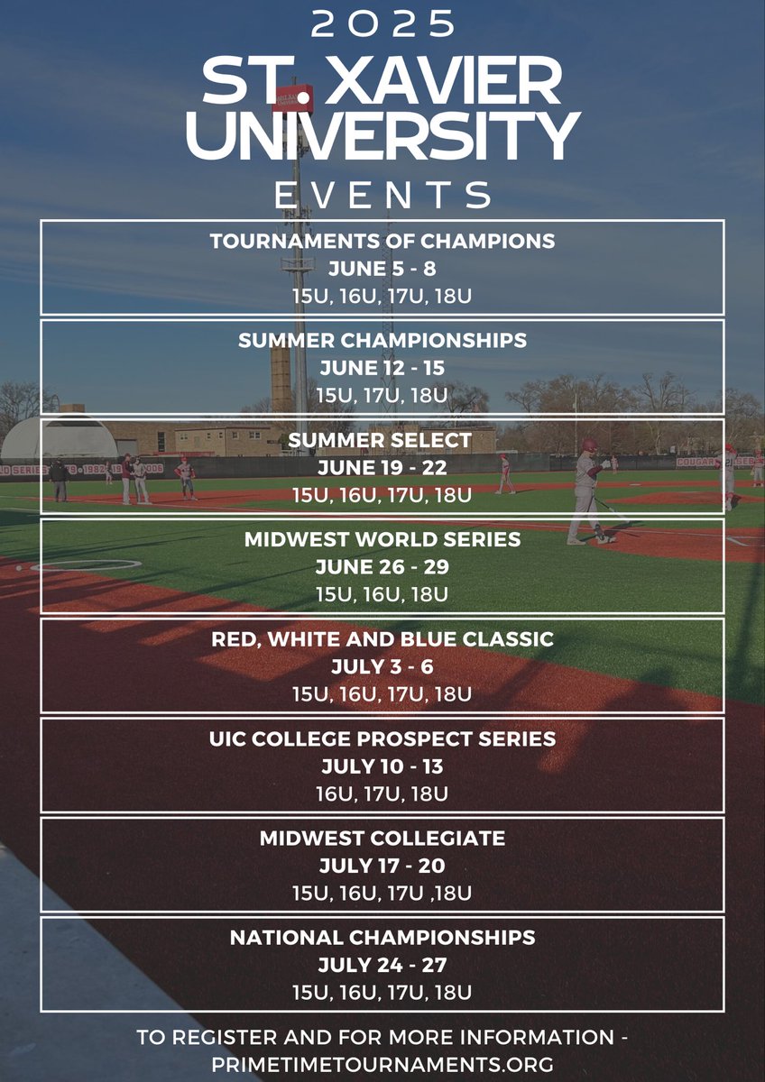 𝐒𝐚𝐢𝐧𝐭 𝐗𝐚𝐯𝐢𝐞𝐫 𝐔𝐧𝐢𝐯𝐞𝐫𝐬𝐢𝐭𝐲 - 𝟐𝟎𝟐𝟓 𝐄𝐯𝐞𝐧𝐭𝐬

To register and for more information⬇️

🔗: primetimetournaments.org/2024-2025-high…