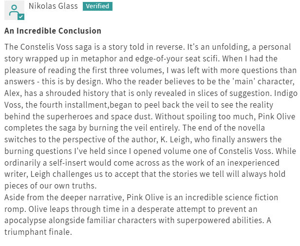 Thank you @NikolasGlass for your wonderful review of PINK OLIVE!