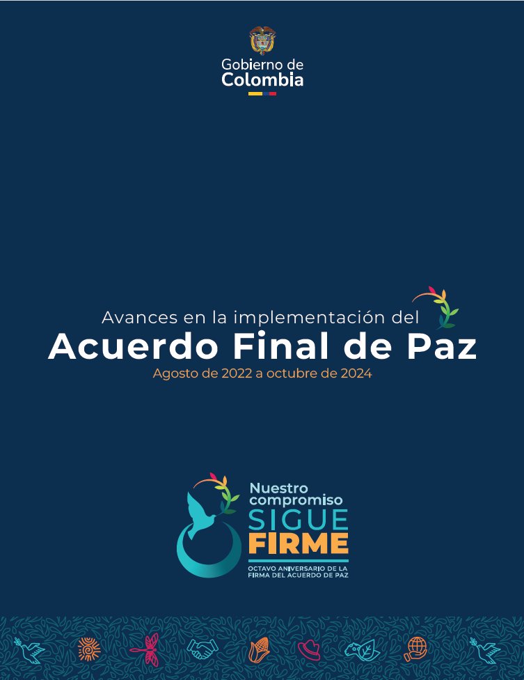 UAcuerdoPaz's tweet image. #FirmesConElAcuerdo 💪🕊️La @UAcuerdoPaz, liderada por @GloriaCuartas presenta el informe de avances del #AcuerdoDePaz en los dos años del mandato de @petrogustavo en el Gobierno del Cambio.
📢 ¡Conócelo!
👉tinyurl.com/InfAvESP