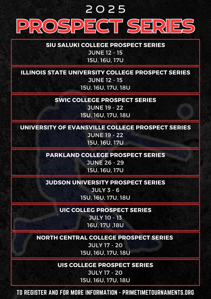 𝟐𝟎𝟐𝟓 𝐂𝐨𝐥𝐥𝐞𝐠𝐞 𝐏𝐫𝐨𝐬𝐩𝐞𝐜𝐭 𝐒𝐞𝐫𝐢𝐞𝐬

To register and for more details⬇️

🔗: primetimetournaments.org/2024-2025-high…