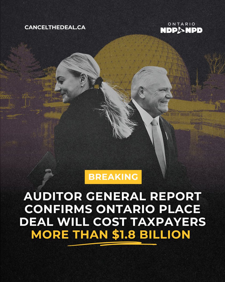 Rigged process. Misuse of government funds. 

Kinga Surma, the Premier’s hand-picked Infrastructure Minister, put billions of Ontario taxpayer dollars at stake while gifting a 95-year lease to a private Austrian company to build a luxury spa.