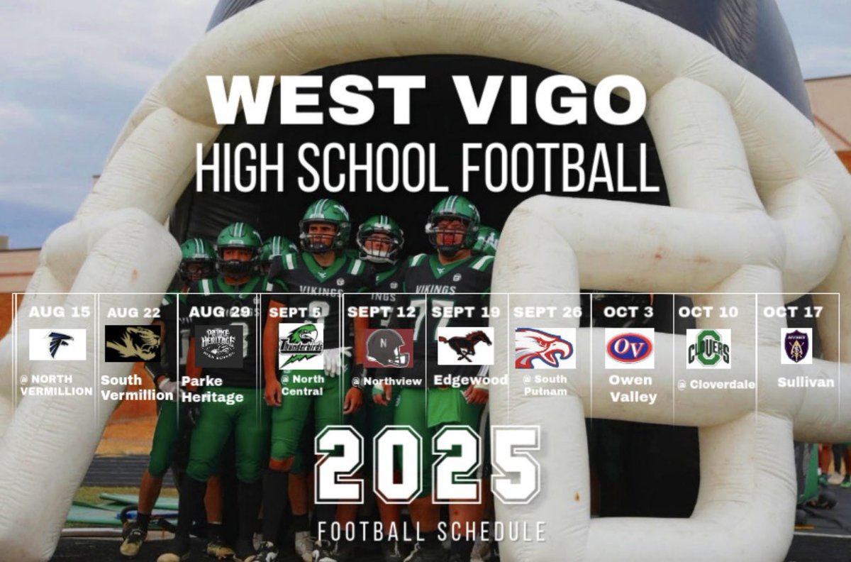 2025 West Vigo Football Schedule: We have added past opponents North Central, Edgewood and Owen Valley back to the schedule