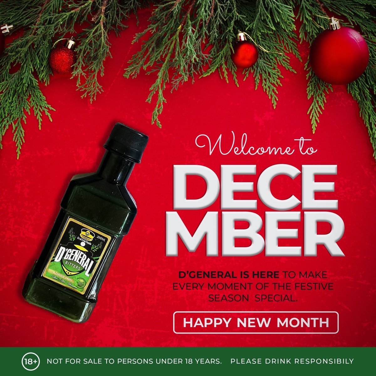 dgeneraluganda's tweet photo. @coco_must_shin December is Here! 
D’General is Here! 🔞🥃♻️💚✅

🇺🇬 We are glad to be part of your festive celebrations 🇺🇬 

Find us in stores around you at discounted rates

Drink Responsibly 🔞

#dgeneralbitters #dgeneral #bitters #bittersweet #dgeneralishere #uganda #kampala https://t.co/h0mIqzcs4p