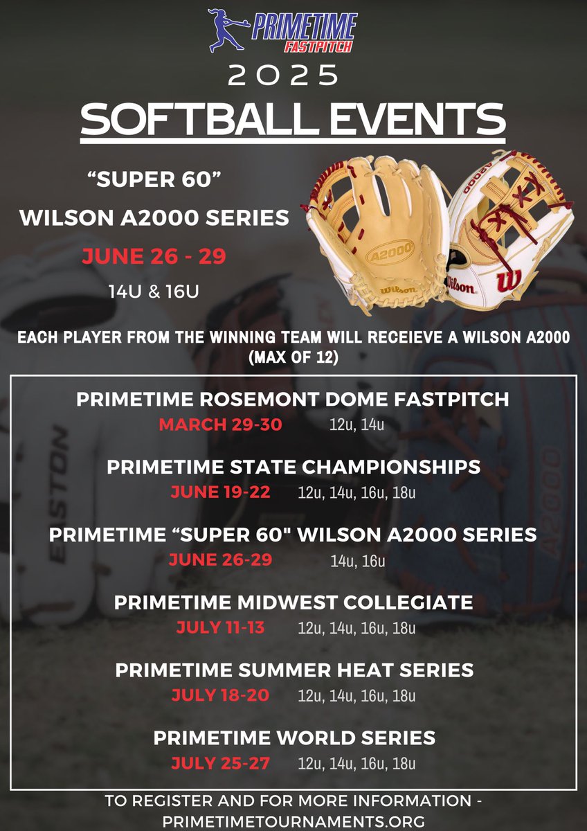 𝐏𝐫𝐢𝐦𝐞𝐭𝐢𝐦𝐞’𝐬 𝟐𝟎𝟐𝟓 𝐒𝐨𝐟𝐭𝐛𝐚𝐥𝐥 𝐄𝐯𝐞𝐧𝐭𝐬

To register and for more information⬇️

🔗: primetimetournaments.org/tournaments/so…
