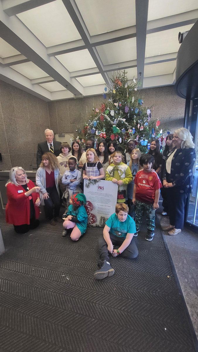 SJBKE_School's tweet photo. Thanks to Caleb and Neveah (Gr.8) for representing SJBKE @PALSpartners tree and window decorating event held at the JDI Building today- they did a great job along with their fellow colleagues- starting to look a lot like Christmas! Thank you, PALS!   #awesome #bettertogether https://t.co/4NWo6T4om7