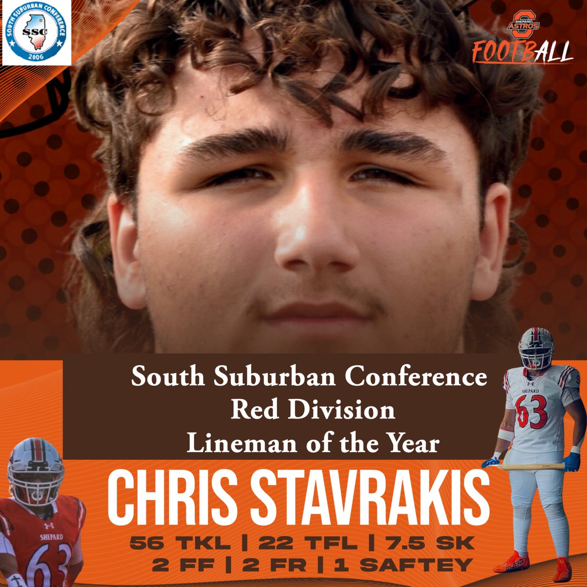 Shepardfootball's tweet photo. Astro c/o25 DT Chris Stavrakis names SSC Red Lineman of the Year https://t.co/zQUIaeN1Gn