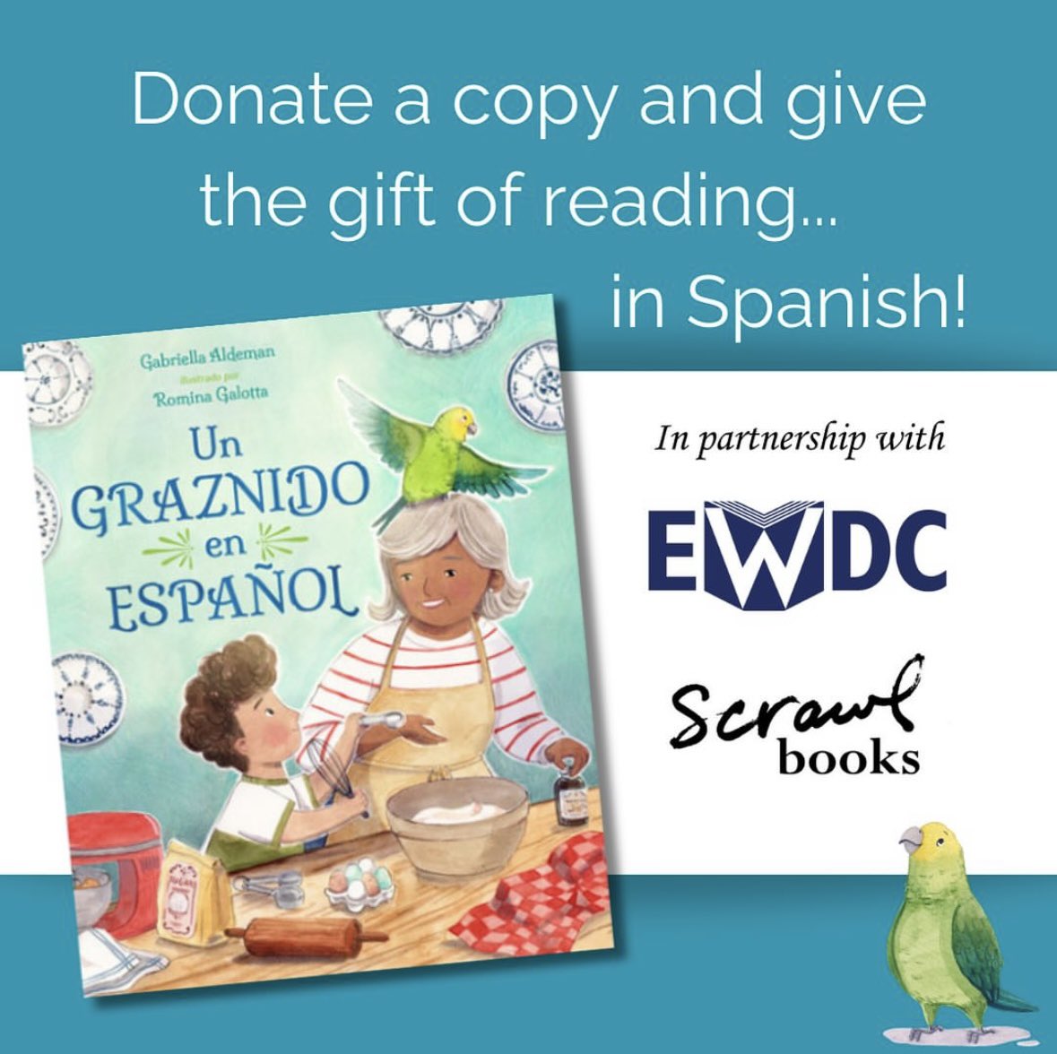 This #GivingTuesday 
📢Will you help me give the gift of reading… in Spanish?

If you can, please consider donating a copy of Un graznido en español to kids who need it most. 

➡️ scrawlbooks.com/product/donate…

📝Be sure to click “pick up at store.” I’ll be the one picking up 😉