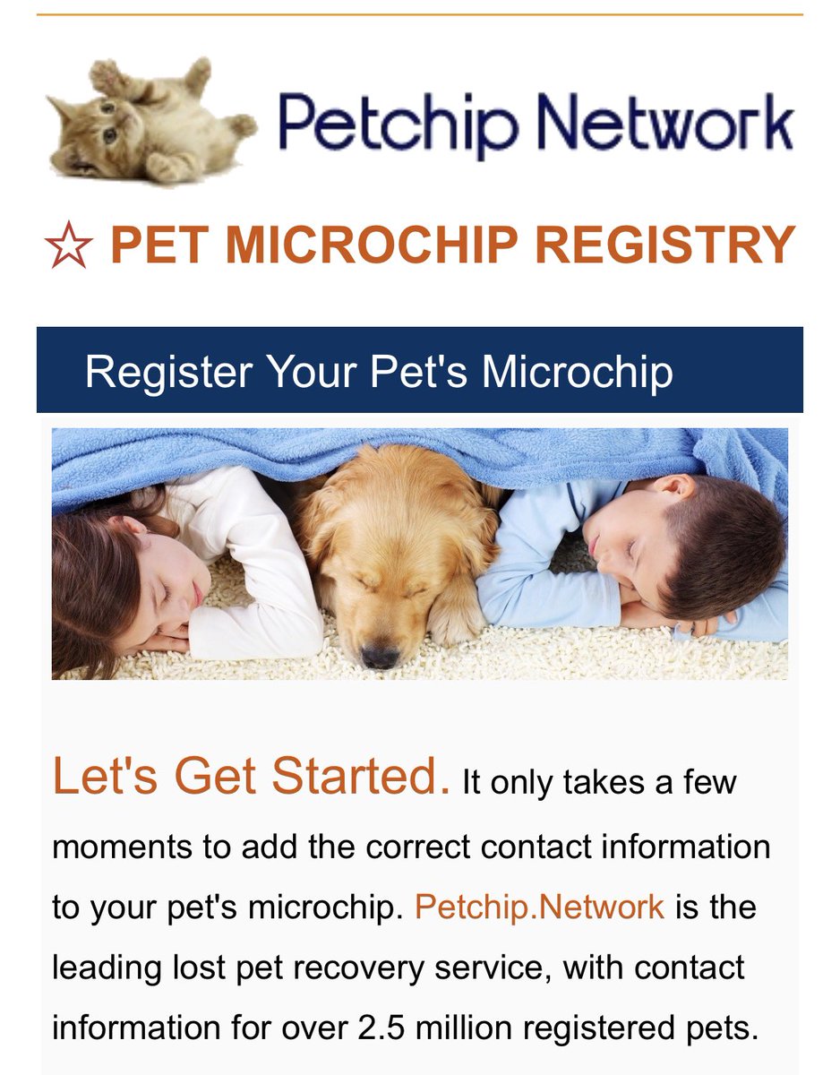 🚨Scam Alert! 🚨 If you pay to register your pet with Petchip Network, it won’t help reunite if lost or stolen. As this “database” is not recognised for microchipped dogs or cats by <a href="/DefraGovUK/">Defra UK</a>, you can also be fined £500! Avoid. Please share to raise awareness 🐾 #PetTheftReform