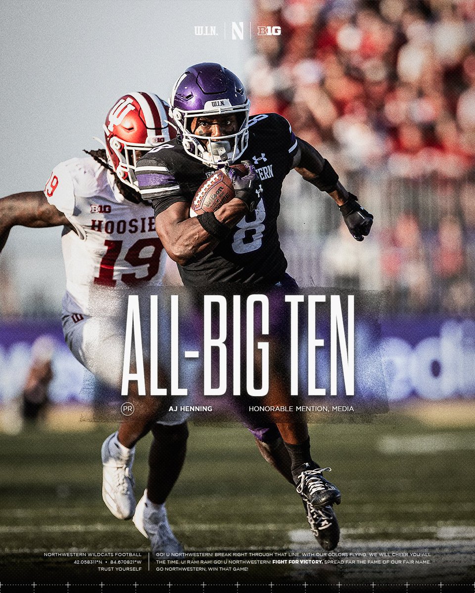 NUFBFamily's tweet photo. AJ Henning: All-Big Ten 🏅

#GoCats x @AJHenning3 https://t.co/d6gbr1A0gX