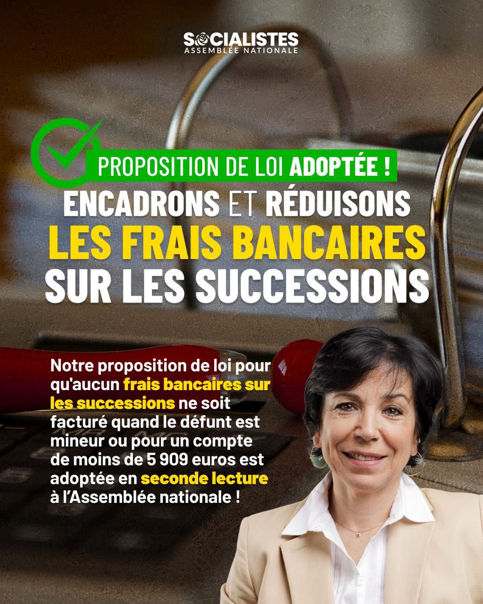 cpiresbeaune's tweet photo. Mon texte pour réduire et encadrer les frais bancaires sur succession a été adopté en séance à l'unanimité. L’Assemblée nationale a su se rassembler sur cette proposition au service des Français !

@socialistesAN @LabaronneDaniel @jp_mattei @ChArrighi https://t.co/lHqXiz4vUd