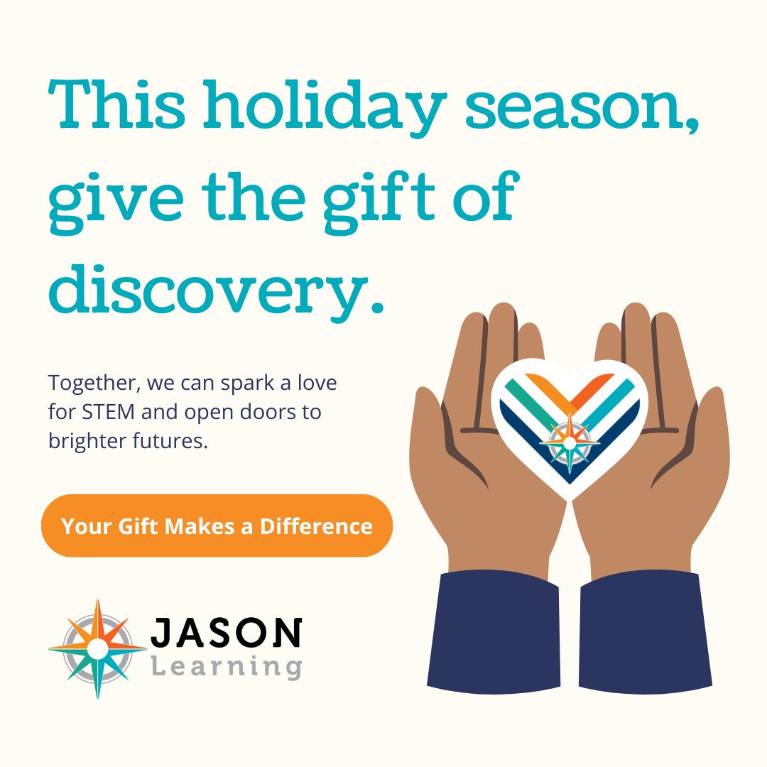Help us inspire the next generation of explorers!🔍 

Every year, JASON connects students with real scientists and researchers through the Argonaut Program. Your Giving Tuesday gift makes life-changing opportunities like these possible!

📢 Donate: hubs.ly/Q02-7yTs0