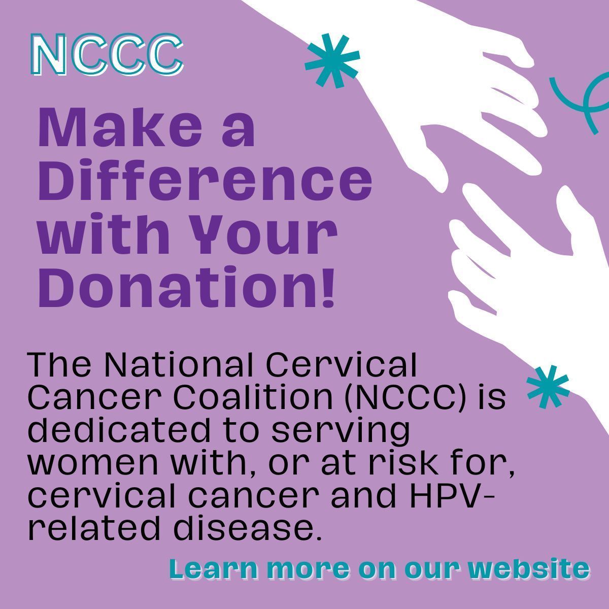 It's #GivingTuesday 🤝 and we hope you will donate to NCCC to support our work advocating for those with cervical cancer, their families, and those at risk for HPV related cancers. 
#GivingTuesday #Support #HPVcancers #CervicalCancer buff.ly/3ukUdNf