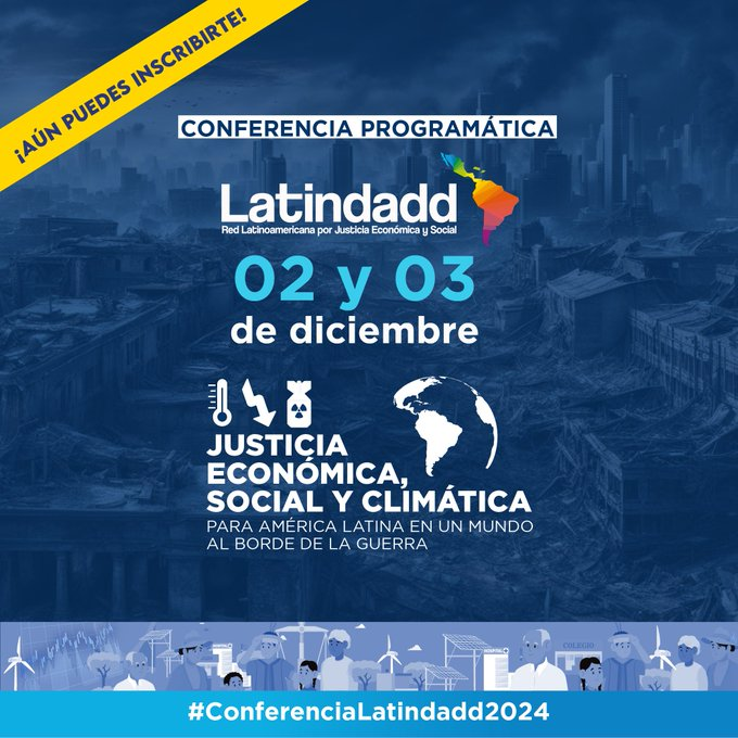 IntegracionSES's tweet photo. 📢 Desde #IntegracionSES estamos participando de la #ConferenciaLatindadd2024 (@latindadd) por la Justicia Económica Social y Climática que se desarrolla en la ciudad de Lima - Perú. https://t.co/o7uvQgu6wE