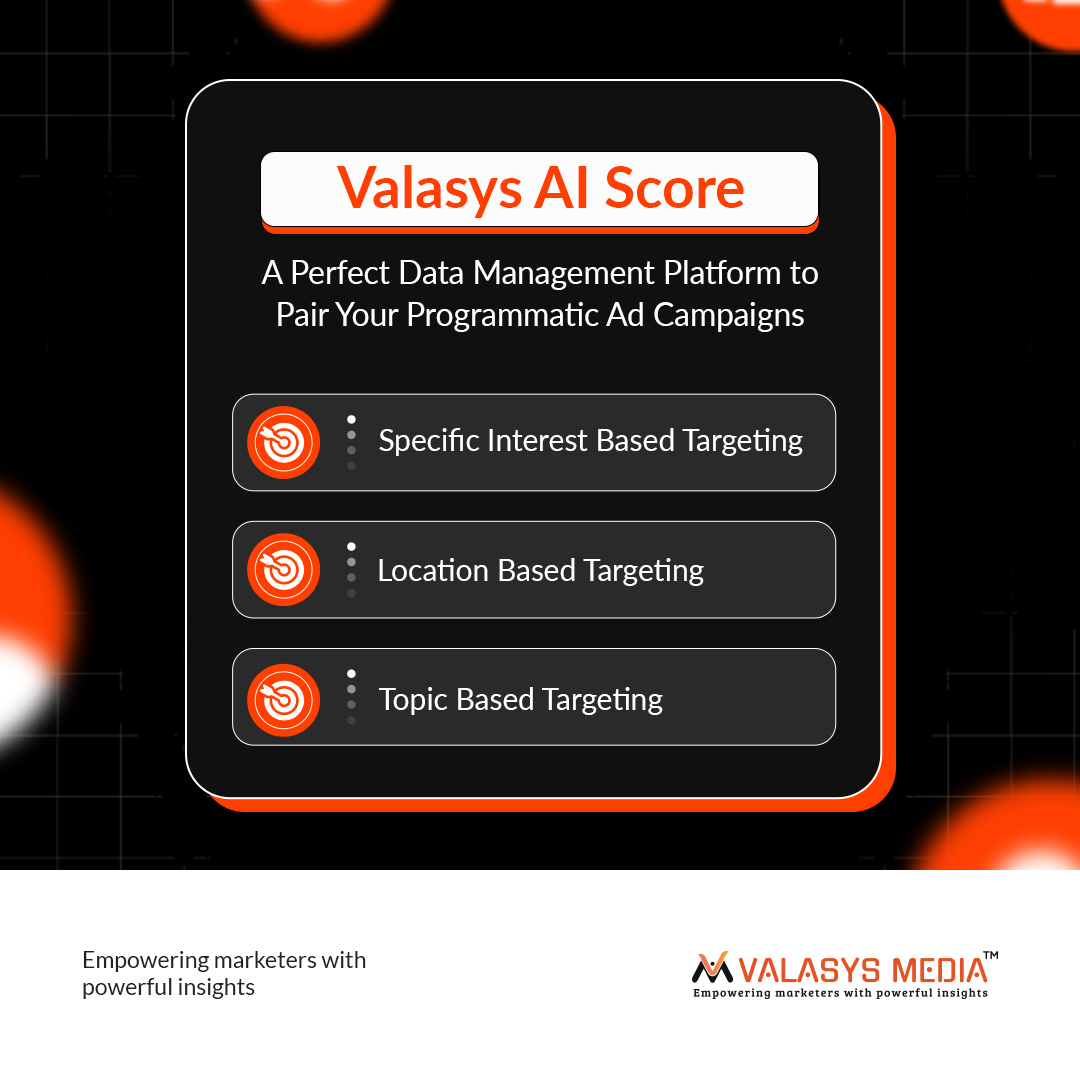 ValasysB2B's tweet image. Programmatic ads can be tricky, especially targeting. Valasys AI Score (VAIS) simplifies it with insights on buyer interest, location, trending topics, &amp;amp; trigger words. Go beyond sales intelligence &amp;amp; elevate your campaigns with VAIS! #ProgrammaticAd #VAIS