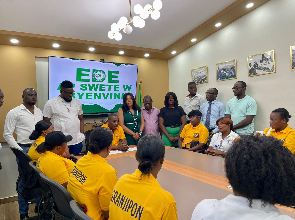claudejoseph03's tweet photo. Pati EDE te kontan resevwa “Organisation des Femmes Généreuses pour la Justice et l’Avancement d’Haïti”. Nou te pale sou plizyè fòm kolaborasyon nan kad mouvman solidarite ak moun ki nan kan yo. https://t.co/62SAlGE3Nm