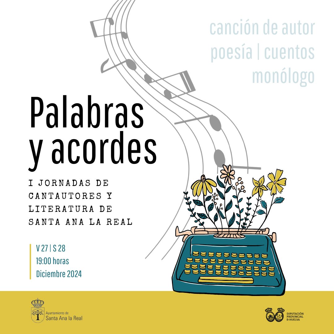 🎵 Palabras y acordes 🎵
I Jornadas de cantautores y literatura de Santa Ana la Real
🔜 ¡Seguiremos informando!
#SantaAnalaReal