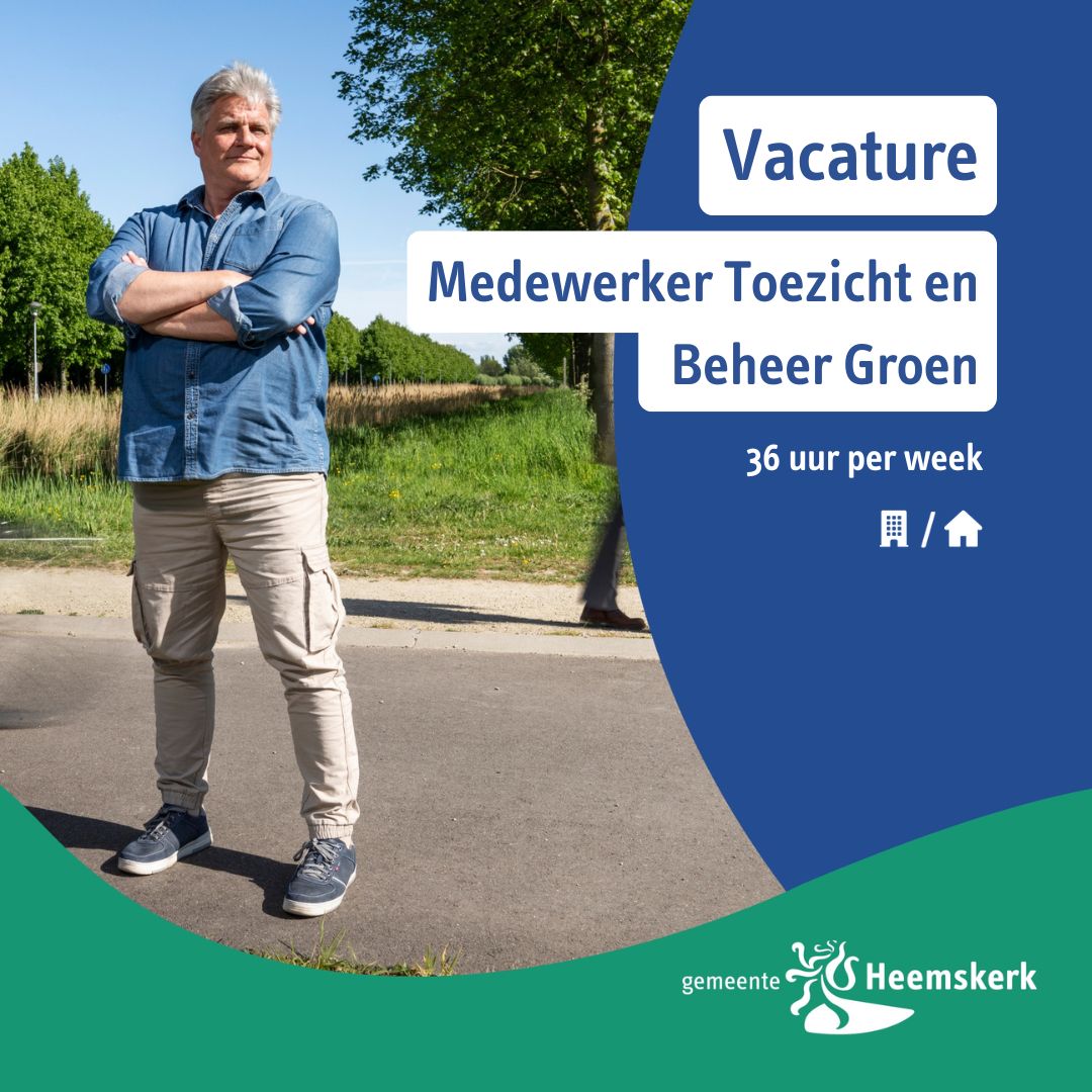 🌳 Vacature | Medewerker Toezicht en Beheer Groen (36 uur)
Zorg jij dat Heemskerks groen er piekfijn uitziet? Houd toezicht, beheer het onderhoud, handel FIXI-meldingen af én inspireer inwoners voor ons groenbeleid. 🌿
Solliciteer vóór 15-12-2024 ⤵️
werkenbij.heemskerk.nl/vacatures/mede…