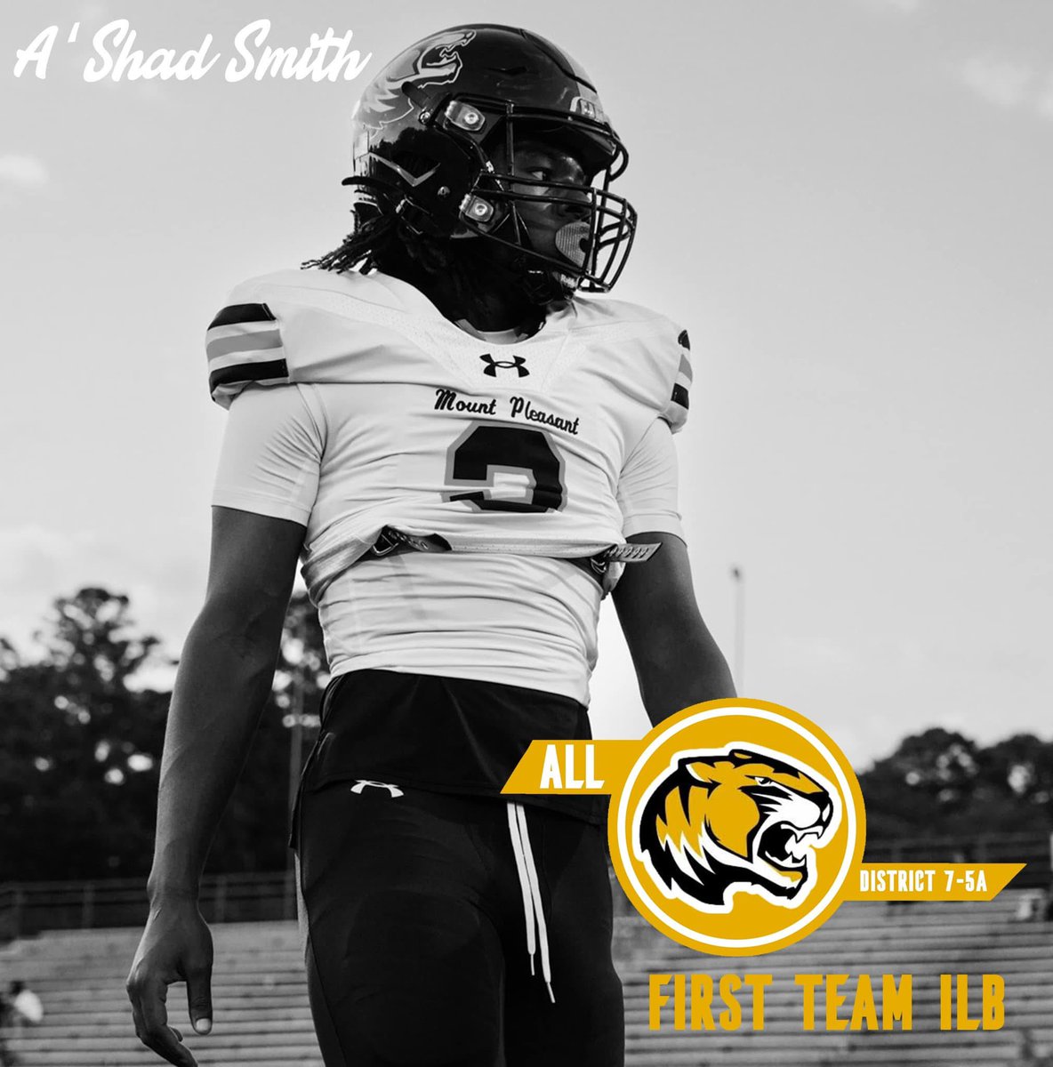 A’Shad (@ashad_smith3) on Twitter photo Blessed to be name 1st team all district LB!💯🦍
<a href="/coach_lodes/">Blake Lodes, M.S.</a> <a href="/CoachMorales604/">Morales</a> <a href="/Coach_Cluley/">Coach Cluley</a> <a href="/JackInTheBox58/">Jack Tyler</a> <a href="/MPTFootball/">Mount Pleasant Tigers Football</a> <a href="/MeanGreenFB/">UNT Football</a> <a href="/LoneStarPrepsTX/">LoneStarPreps.com</a> <a href="/LionsFBRecruits/">A&M-Commerce Football Recruiting</a> Blessed to be name 1st team all district LB!💯🦍
<a href="/coach_lodes/">Blake Lodes, M.S.</a> <a href="/CoachMorales604/">Morales</a> <a href="/Coach_Cluley/">Coach Cluley</a> <a href="/JackInTheBox58/">Jack Tyler</a> <a href="/MPTFootball/">Mount Pleasant Tigers Football</a> <a href="/MeanGreenFB/">UNT Football</a> <a href="/LoneStarPrepsTX/">LoneStarPreps.com</a> <a href="/LionsFBRecruits/">A&M-Commerce Football Recruiting</a>