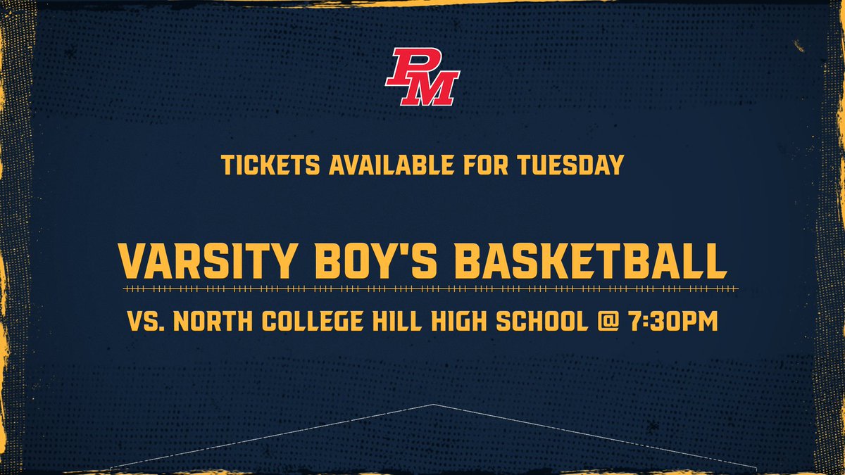 Varsity Boy's Basketball vs. North College Hill High School this Tuesday at  7:30PM. Tickets at boxoutsports.com/hometown/69f8f….