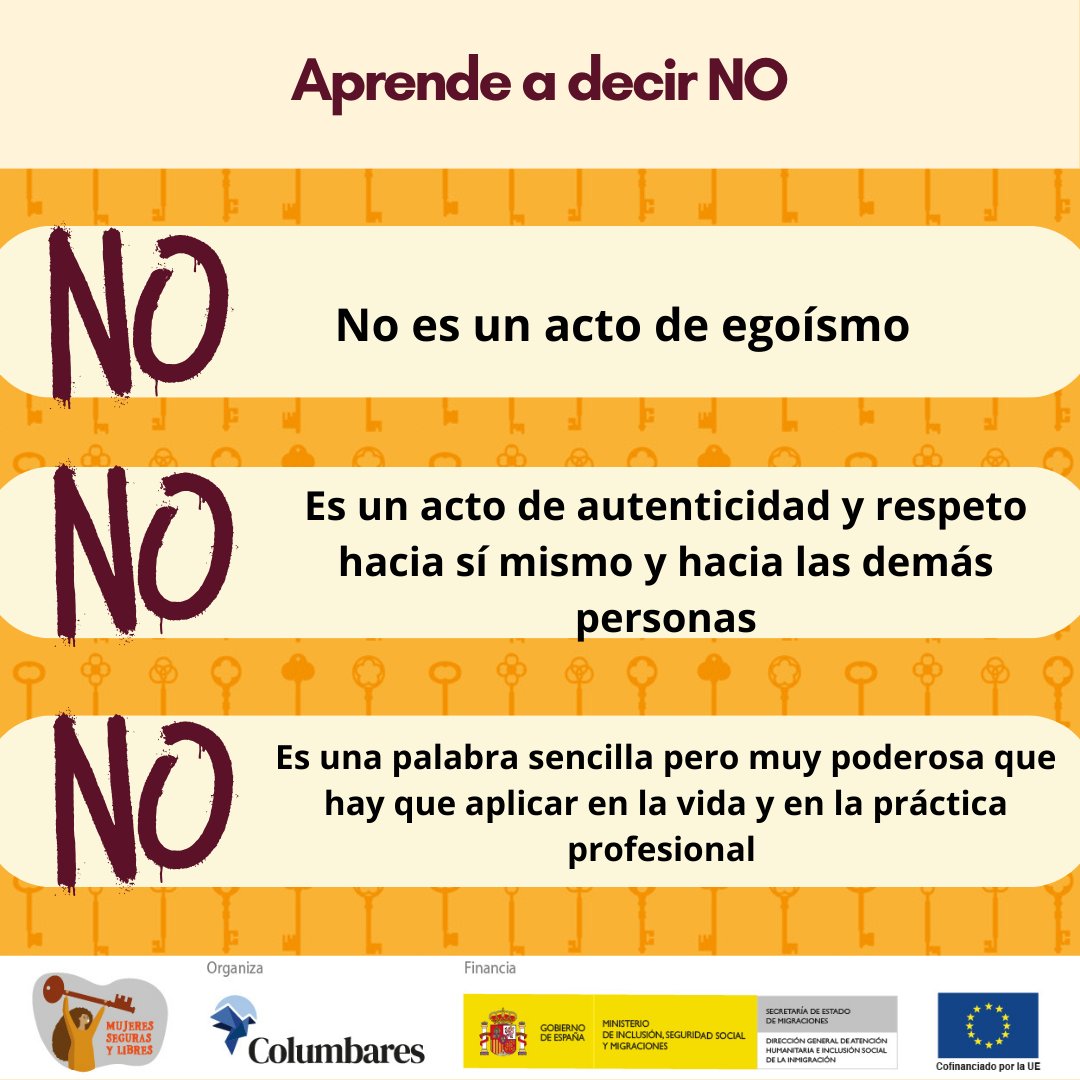Decir NO es autocuidado. 💪

🌸 Más tiempo para ti.
🌟 Relaciones más sanas.
💖 Conexión con tus valores.

En Mujeres Seguras y Libres de <a href="/ColumbaresONG/">Columbares</a> trabajamos para empoderarte y prevenir la violencia de género. 💜

#Empoderamiento #Autocuidado #Mujeres #ViolenciaDeGénero