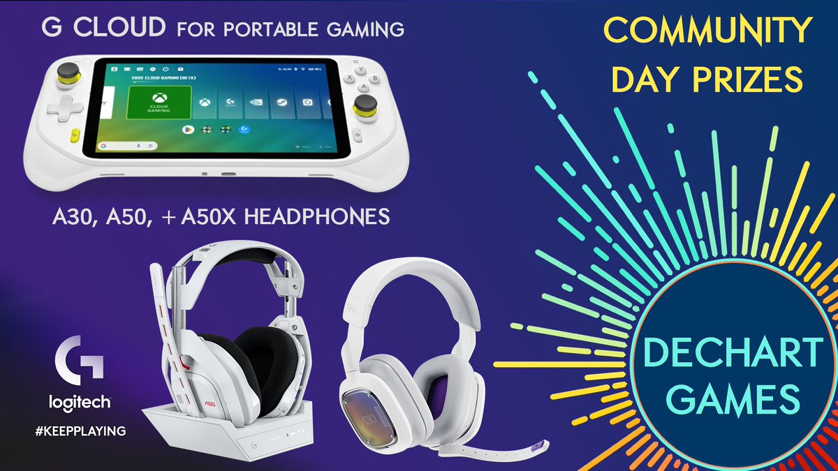 Join Community Day live on Twitch/#DechartGames!

<a href="/LogitechG/">Logitech G</a> has gifted 4 major prizes for today's #Overwatch stream: A30, A50 &amp; A50X headphones + a G CLOUD portable gaming console which works with PlayStation, Xbox and PC!  #LogitechGPartner