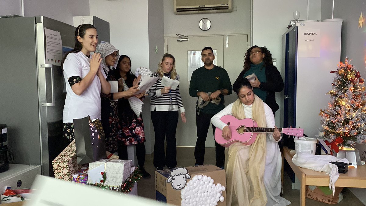 SarahTom123's tweet photo. @stmarksbcsc Admin team put on a fabulous Nativity for the team today. Guitar, singing, narrating & creative art all included. Marvellous humour along the way too!
What a wonderful, caring, clever and thoughtful team we have-can’t wait till next year’s Xmas show! #blessedmanager https://t.co/3VCzSFoCYp