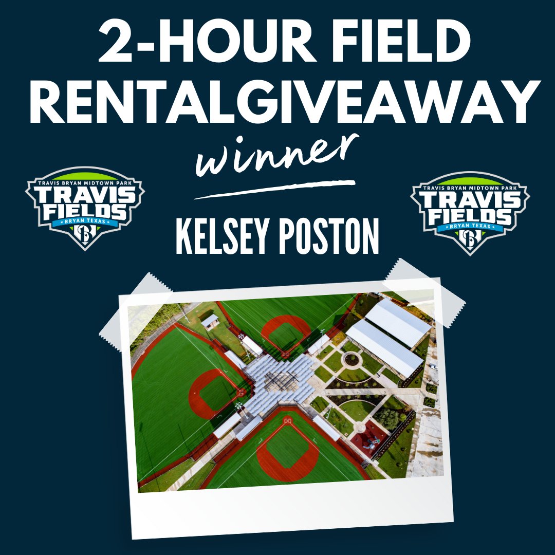travisfields_'s tweet photo. Congratulations to Kelsey Poston for winning the two-hour field rental giveaway! Email us at events@rcisportsmanagement.com to secure your spot! https://t.co/CKamQAmEZJ