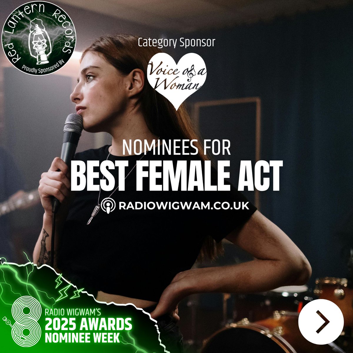 Best Female Artist - Radio Wigwam Awards 2025 sponsored by Red Lantern Records <a href="/RedLanternR/">Red Lantern Records</a>  
This year’s Best Female nominees sponsored by <a href="/voice_ofawoman/">Voice of A Woman</a> for the 8th Annual Radio Wigwam Awards!
For the first time ever, we’re opening it up to the public— Voting opens soon!