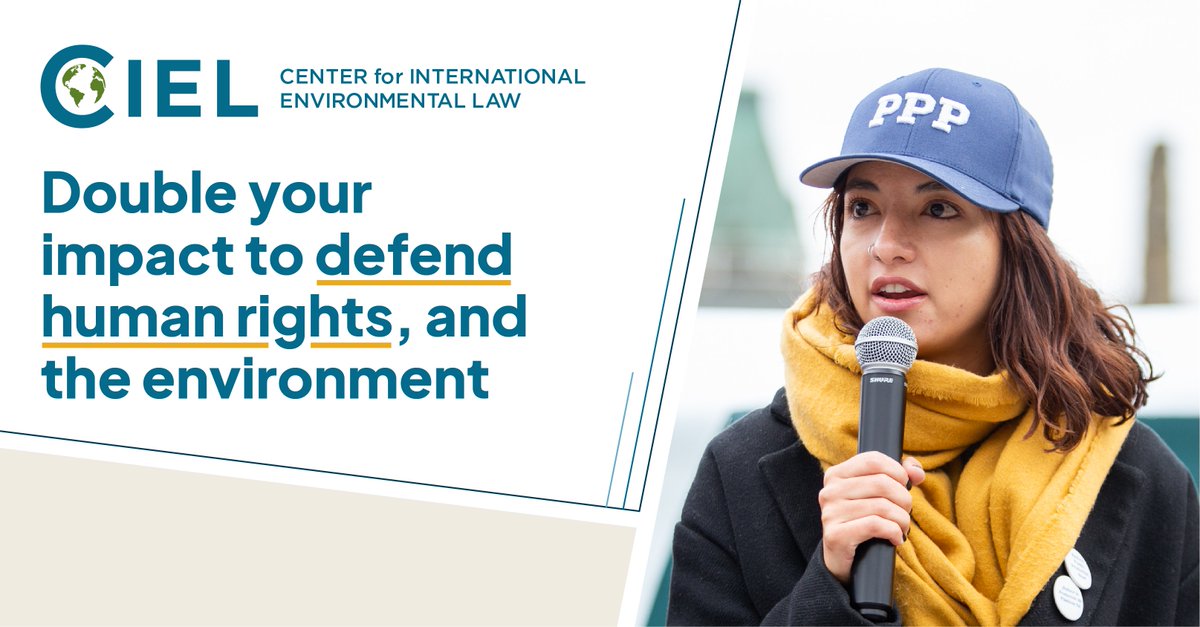 On #GivingTuesday, your gift to CIEL is a powerful investment in hope. 🙌Your gift will power our team of experts, international partners, and frontline activists,  who will work to defend environmental justice and prevent human rights rollbacks. bit.ly/4ghTCi5
