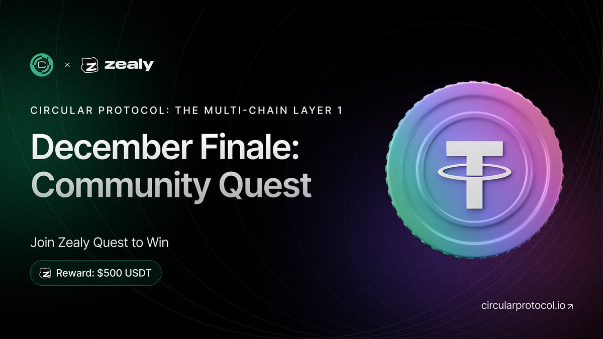 The December Finale: Community Quest is live and in full swing! 🔥

Link to the <a href="/zealy_io/">Zealy</a>: zealy.io/cw/circularpro…

2024 has been a transformative year for Circular, marked by milestones like the TGE and multiple exchange listings, fueling rapid ecosystem growth.

✅ With $CIRX