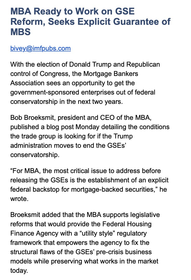 Alec_Mazo's tweet image. Hey @IMFpubs, stop pretending like the setup for the GSEs exit from conservatorship hasn't been telegraphed years ago when the companies started rebuilding capital. MBA isn't needed - we get that you are a lobby outlet for the mortgage industry. 
A utility based proposal that…