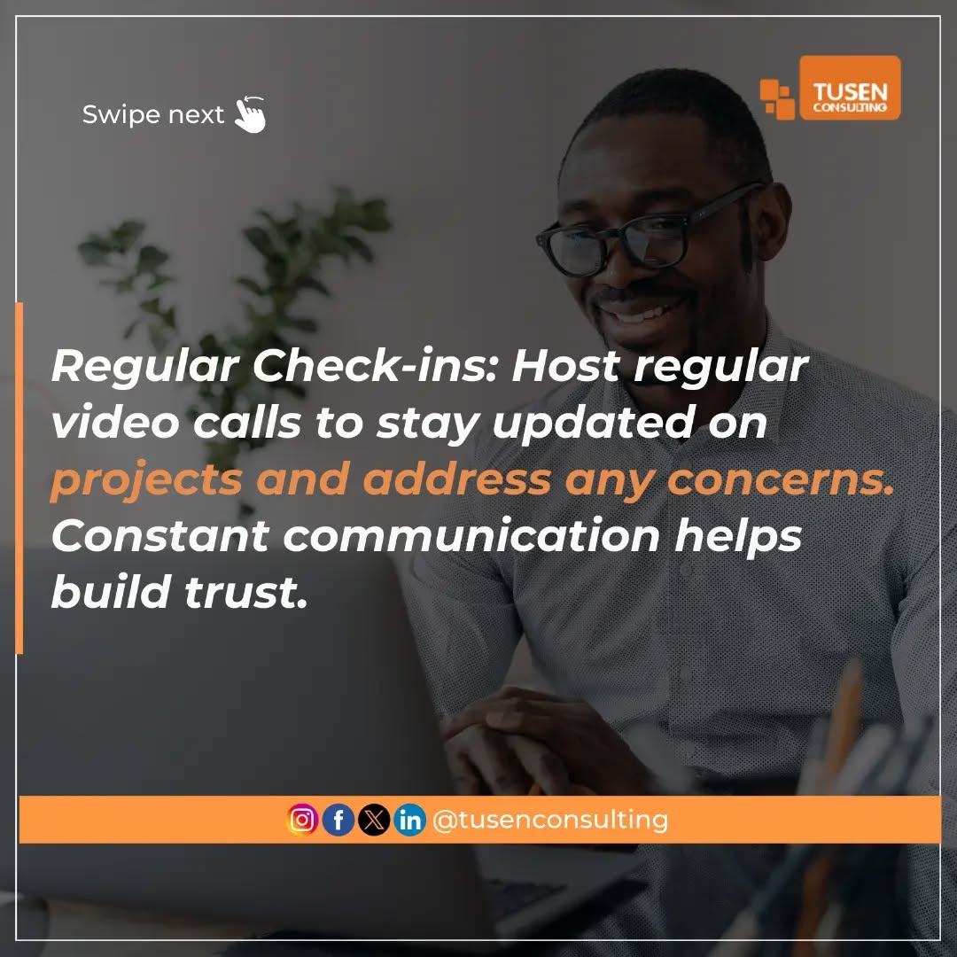 TusenConsulting's tweet photo. You manage teams remotely? 
Here are 5 ways to stay connected with your remote employees https://t.co/N5TlTGqjzK