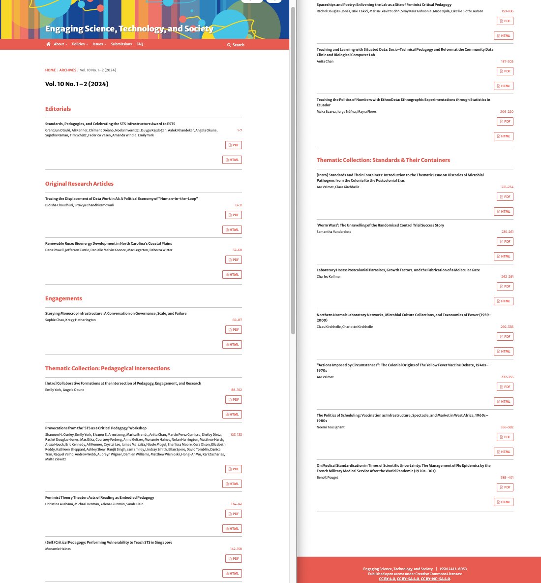 eSTSjournal's tweet image. 📢📢Volume 10.1 &amp;amp; 10.2 out now! 📢📢

With 400+ pages, 2 thematic collections
— Pedagogical Intersections
— Standards &amp;amp; their containers

We also celebrate winning the Infrastructure Award 2024 (see @4sWeb)

Read: bit.ly/4eUdMxC

Associated Data: bit.ly/49lZiVW
