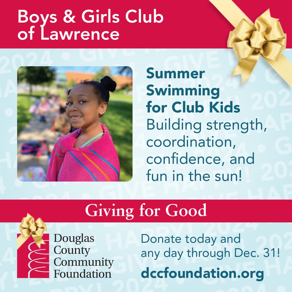 It's never too early to get excited for summer! #DCCFGiving4Good is helping us support summer swimming for our Club members. You can make a difference thanks to this <a href="/DCCFoundation/">Douglas County Ks CF</a> tradition! #GreatFutures
Donate here: bit.ly/3ZmHuWe