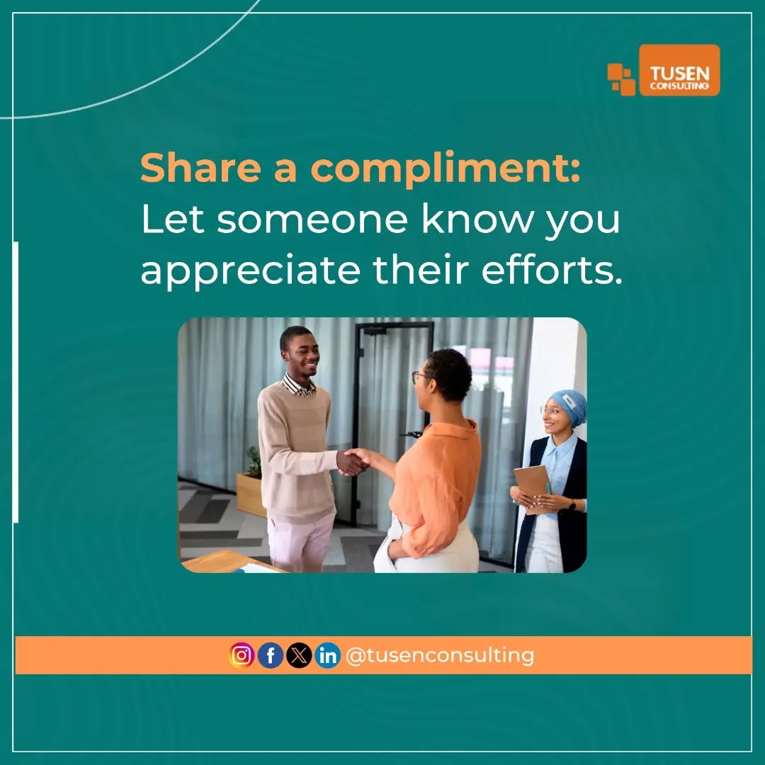 TusenConsulting's tweet photo. Whether it’s offering to help a colleague, giving someone a shoutout for a job well done, or simply listening when they need support—small acts of kindness can make a big difference in creating a positive work environment. 
#tusenconsulting https://t.co/Rxq2FYSSTq