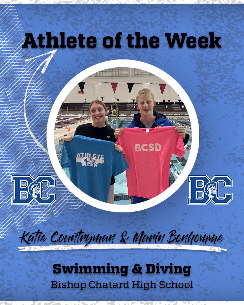 ChatardSD's tweet photo. 🏅 Athlete of the Week 🏅 Congratulations to Marin and Katie for their outstanding performances! Your hard work and dedication are truly inspiring. Keep making history, Trojans! 🏊♂️🏊♀️💪 #WorkHardHaveFunMakeHistory https://t.co/pjwV1xsWA4