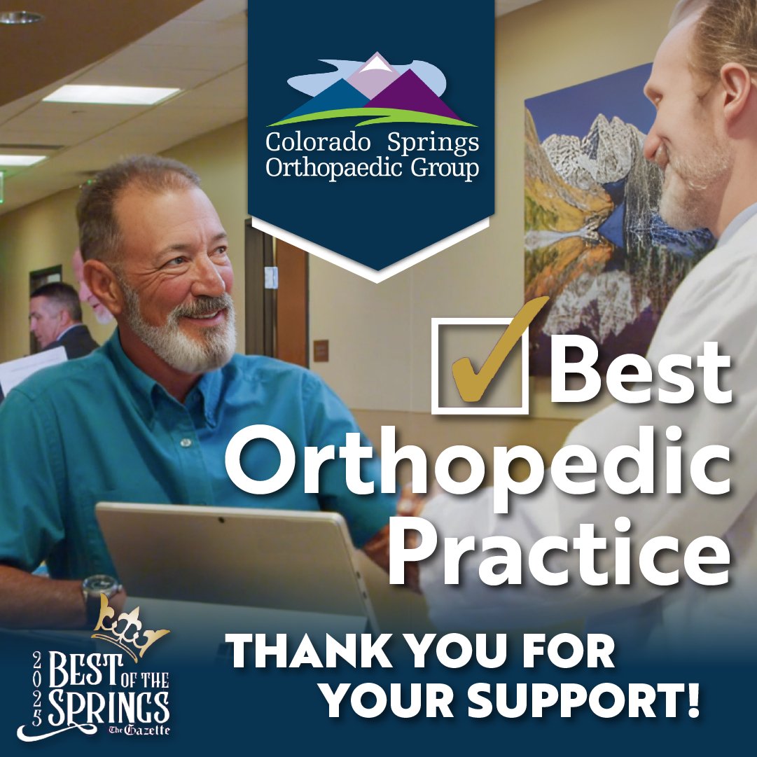 csorthopaedics's tweet photo. 📣 It's time to vote! CSOG is honored to be nominated in The Gazette’s Best of the Springs for:
✨ Best Orthopedic Practice
✨ Best Medical Practice
✨ Best Physical Therapy
✨ Best Medical Supplies
✨ Best Walk-In Clinic
Vote now through January 13th at https://t.co/DsZYVou239 https://t.co/njRofDSU4E