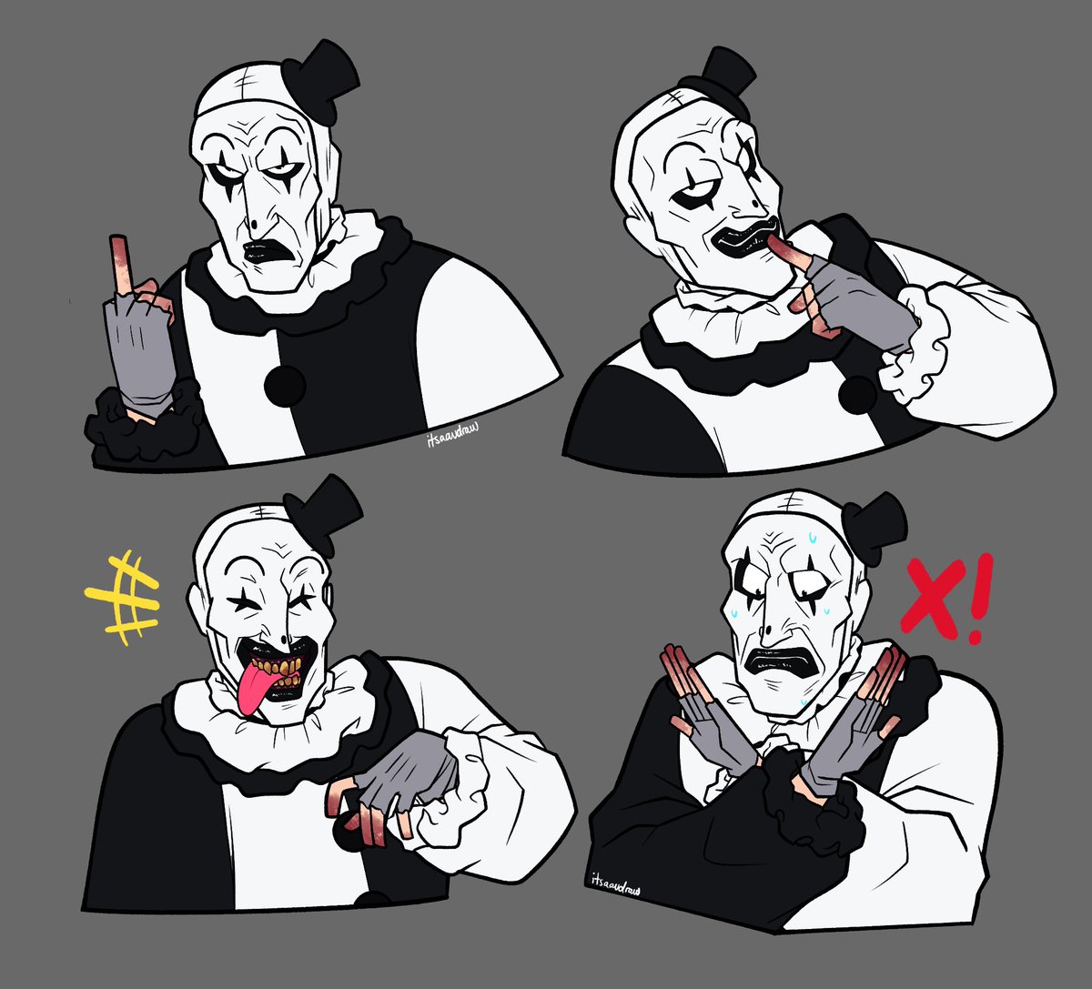 itsaaudraw's tweet photo. the silliest clown around #terrifier https://t.co/td43tx6OaB