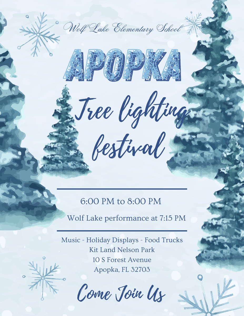 This Friday our wolf pups will perform at the Apopka Tree Lighting Festival. We hope you will join us!! <a href="/OCPSnews/">ocpsnews</a>
