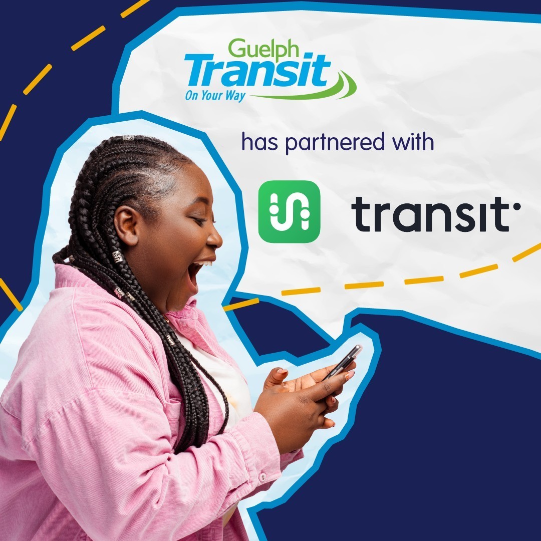 guelphtransit's tweet photo. In case you haven't heard, we are now a @transitapp partner! Transit app offers real time departure times. It's a great tool for trip planning! Download #Transitapp today through the Apple App Store or Google Play.
For more info, visit https://t.co/Sjvi1BJUYZ https://t.co/qmIn8lFVd6