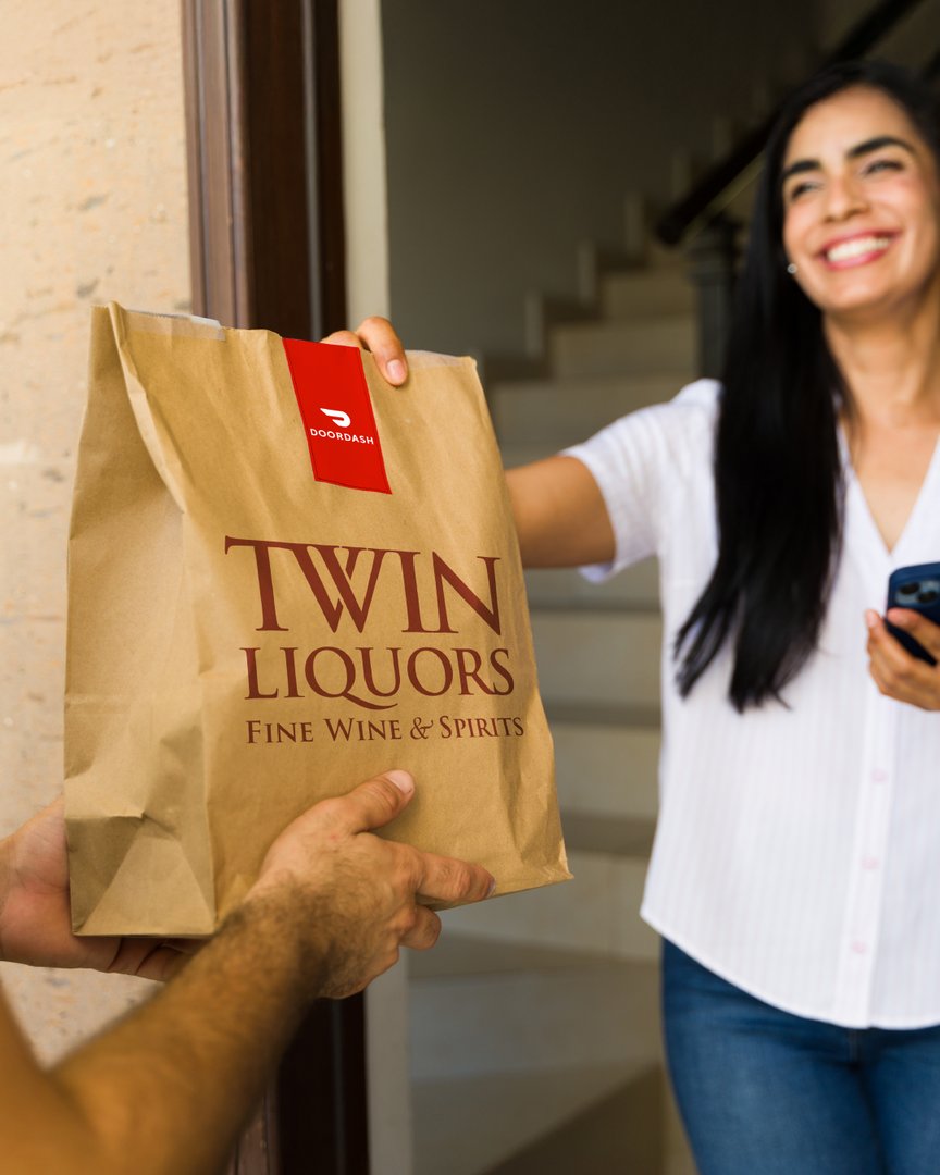 Running low on spirits? Twin Liquors is now on DoorDash! 🙌 That bottle of wine (or whiskey) is just a tap away! 🍷📲