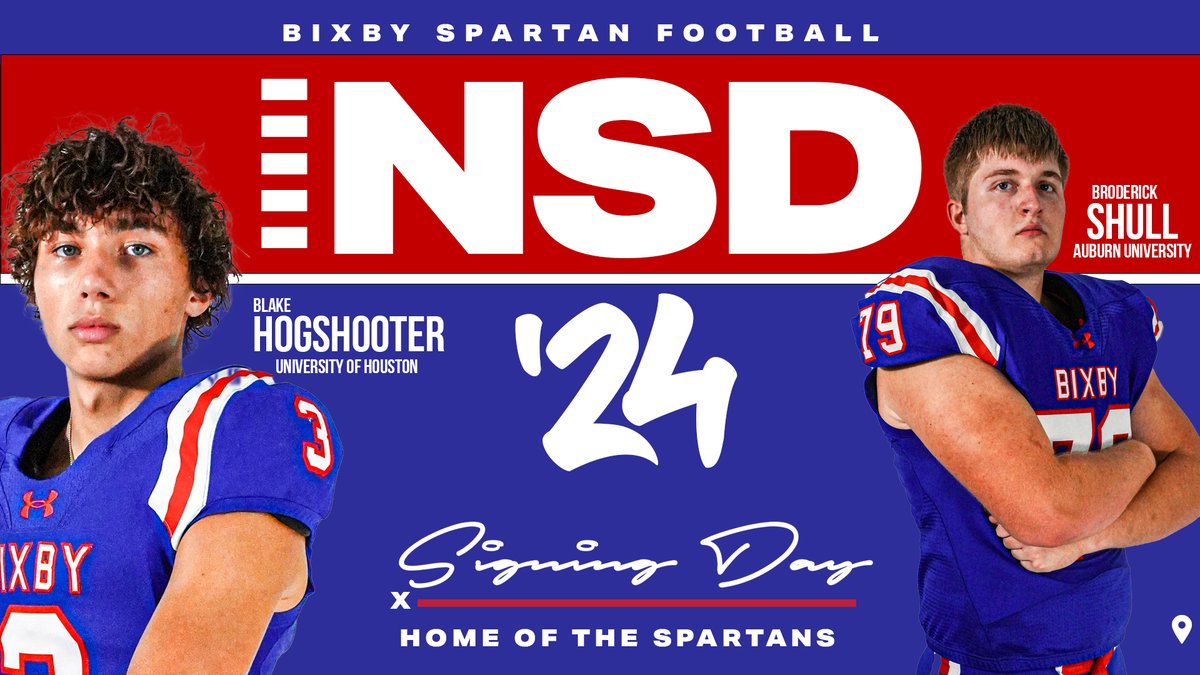 BixbySpartanFB's tweet image. Join us tomorrow for the 2024 Early National Signing Day at 11 am 📝

#BixbySpartans | #NextLevelSpartans