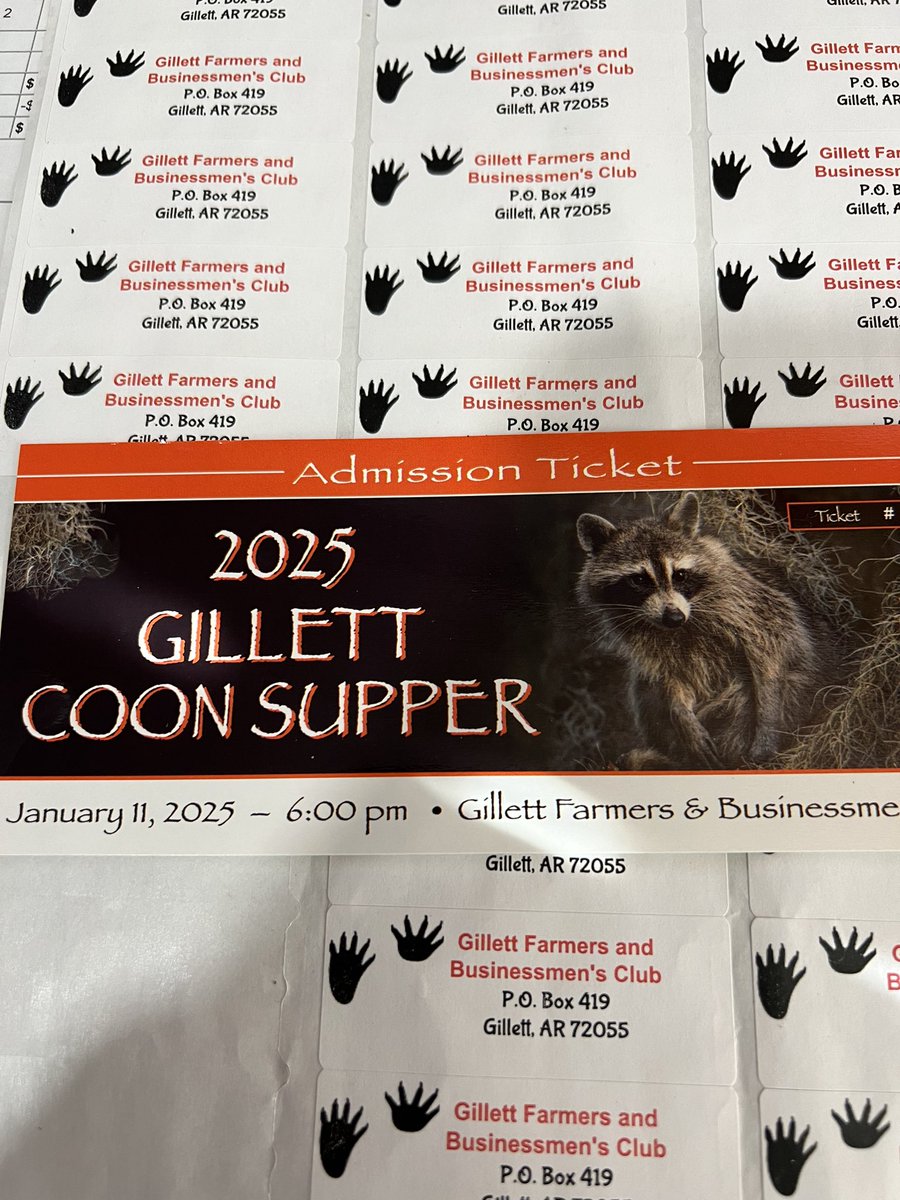 Wes Long (@growing4dollars) on Twitter photo The 81st annual Gillett coon supper will be held on January 11 , 2025 at 6 PM. Tickets on sale now. <a href="/Gabe_Holmstrom/">Gabe Holmstrom</a> <a href="/drew_whiting/">Drew Whiting</a> <a href="/DavyCarter/">Davy Carter</a> <a href="/SarahHuckabee/">Sarah Huckabee Sanders</a> <a href="/LeslieRutledge/">Leslie Rutledge</a> <a href="/RepRickCrawford/">Rep. Rick Crawford</a> <a href="/JohnBoozman/">Senator John Boozman</a> <a href="/TomCottonAR/">Tom Cotton</a> The 81st annual Gillett coon supper will be held on January 11 , 2025 at 6 PM. Tickets on sale now. <a href="/Gabe_Holmstrom/">Gabe Holmstrom</a> <a href="/drew_whiting/">Drew Whiting</a> <a href="/DavyCarter/">Davy Carter</a> <a href="/SarahHuckabee/">Sarah Huckabee Sanders</a> <a href="/LeslieRutledge/">Leslie Rutledge</a> <a href="/RepRickCrawford/">Rep. Rick Crawford</a> <a href="/JohnBoozman/">Senator John Boozman</a> <a href="/TomCottonAR/">Tom Cotton</a>