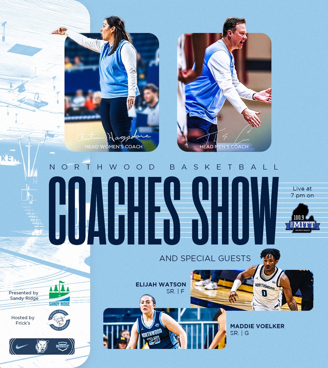 We are back for the Northwood Basketball Coaches Show tonight!!!
Listen live at 7 PM (!) on <a href="/1009themitt/">Sports Radio 100.9 The Mitt</a> or online at
bit.ly/3TWoPgA