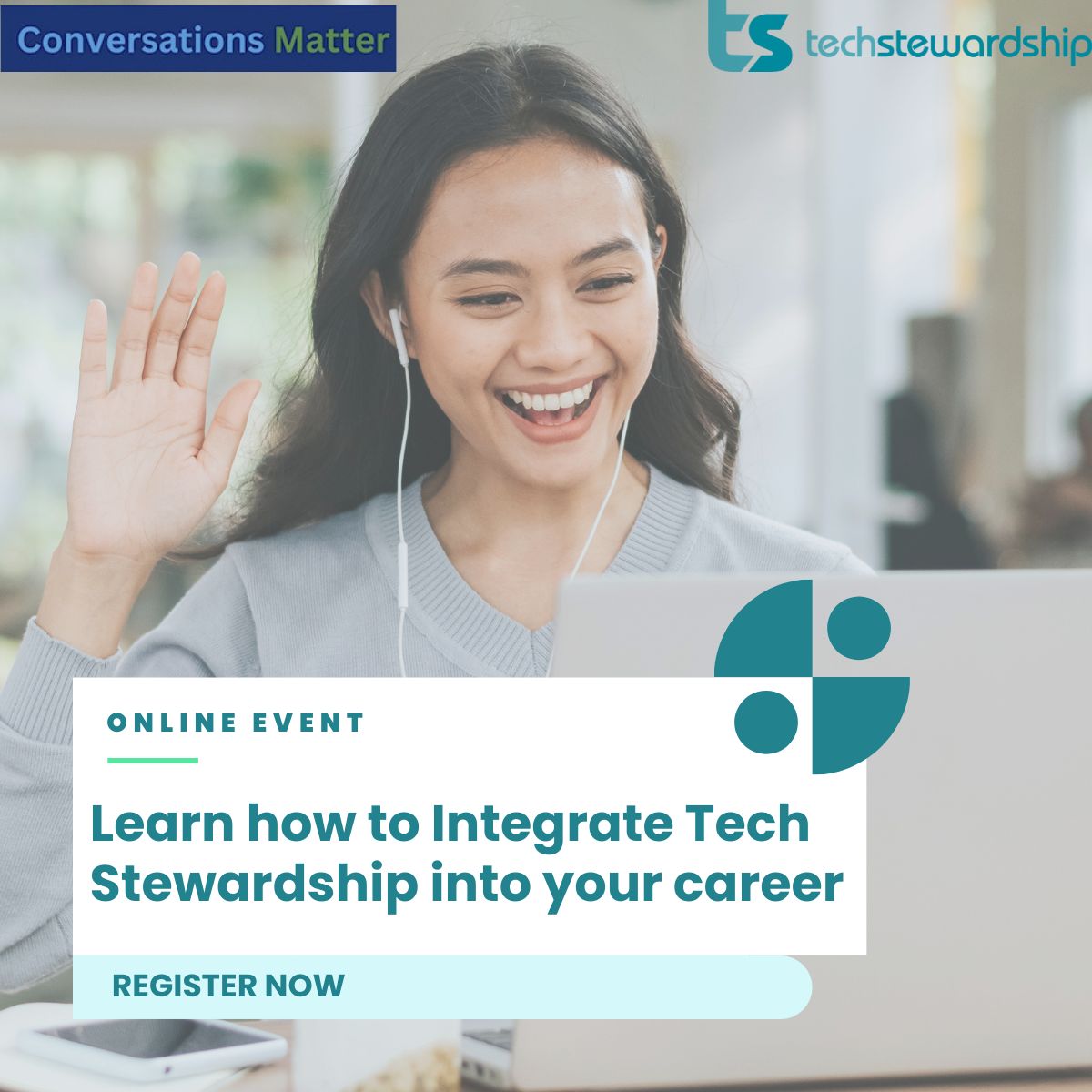One of the most common questions we get is "How can I find opportunities to practice Tech Stewardship in my career?" 
Join us in partnership with <a href="/careercycles/">Mark Franklin</a> for a free 60min virtual interactive "Conversations Matter" session to explore this question. 
bit.ly/4hipkgv